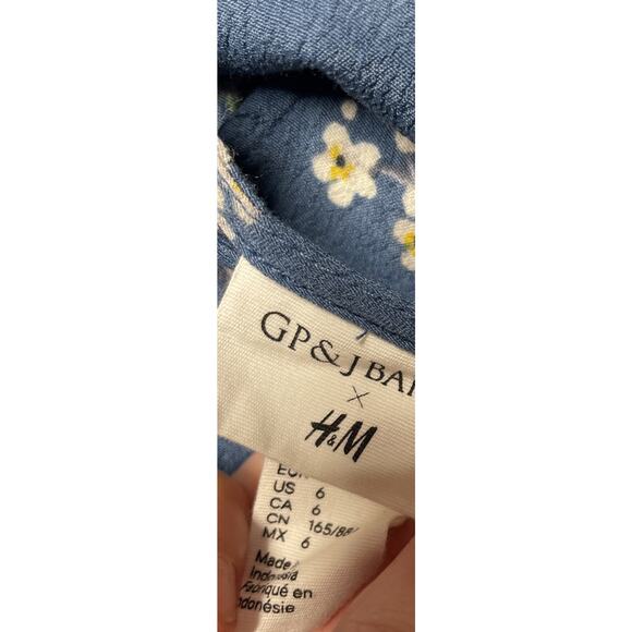 H&M X GP & J Baker Womens Blue & White Blossom Print Tunic Dress Size 6 - Picture 5 of 7